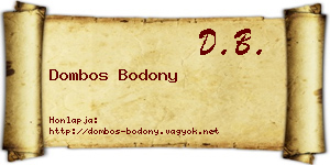 Dombos Bodony névjegykártya
